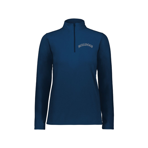 [6864.065.XS-LOGO1] Ladies MicroFleece 1/4 Zip Pullover (Female Adult XS, Navy, Logo 1)