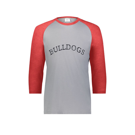 [6879.27V.S-LOGO1] Men's Vintage 3/4 Sleeve T-Shirt (Adult S, Red, Logo 1)