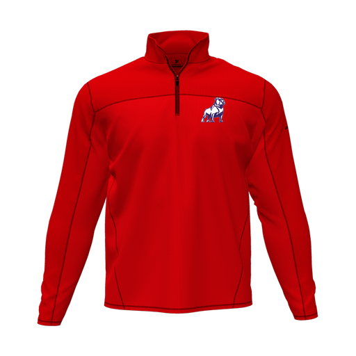 [CUS-DFW-QTRZ-PER-LSL-RED-AS-LOGO2] Quarter Zip Pullover (Adult S, Red, Logo 2)