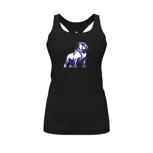 [CUS-DFW-RCBK-PER-BLK-FYS-LOGO2] Racerback Tank Top (Female Youth S, Black, Logo 2)