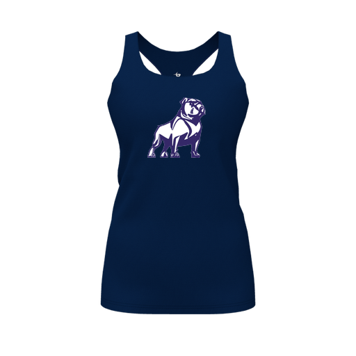 [CUS-DFW-RCBK-PER-NVY-FYS-LOGO2] Racerback Tank Top (Female Youth S, Navy, Logo 2)