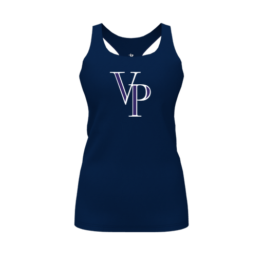 [CUS-DFW-RCBK-PER-NVY-FYS-LOGO3] Racerback Tank Top (Female Youth S, Navy, Logo 3)