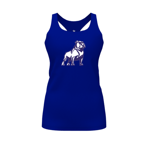 [CUS-DFW-RCBK-PER-RYL-FYS-LOGO2] Racerback Tank Top (Female Youth S, Royal, Logo 2)