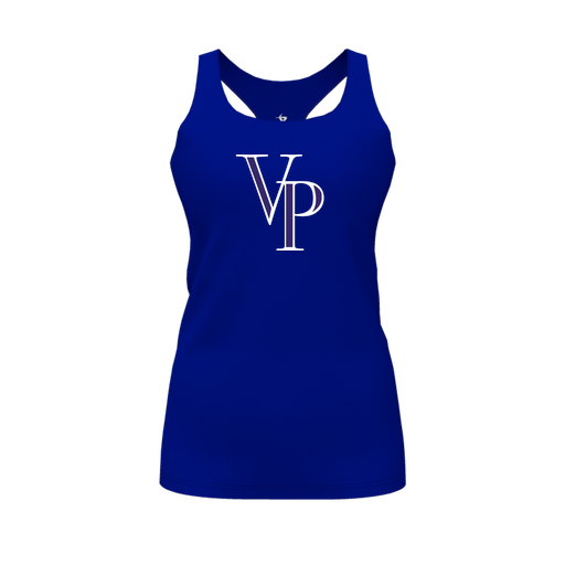 [CUS-DFW-RCBK-PER-RYL-FYS-LOGO3] Racerback Tank Top (Female Youth S, Royal, Logo 3)