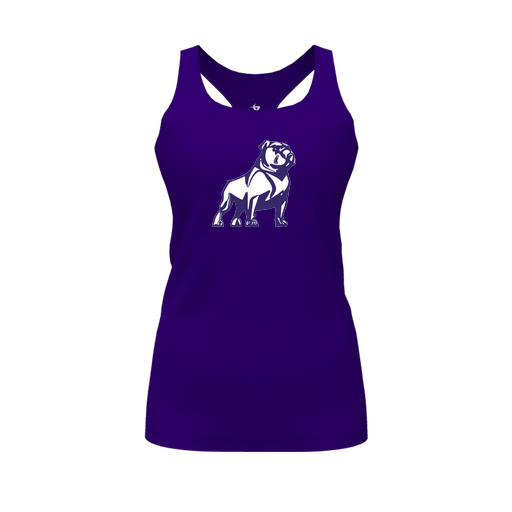 [CUS-DFW-RCBK-PER-PUR-FYS-LOGO2] Racerback Tank Top (Female Youth S, Purple, Logo 2)