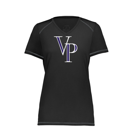 [6844.080.XS-LOGO3] Women's SoftTouch Short Sleeve (Female Adult XS, Black, Logo 3)