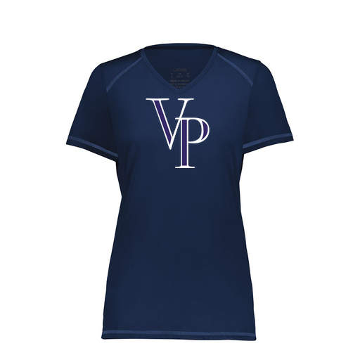 [6844.065.XS-LOGO3] Women's SoftTouch Short Sleeve (Female Adult XS, Navy, Logo 3)