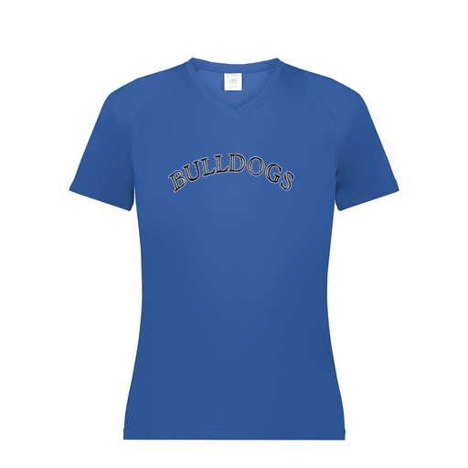 [2792.060.XS-LOGO1] Ladies Smooth Sport V-Neck T-Shirt (Female Adult XS, Royal, Logo 1)