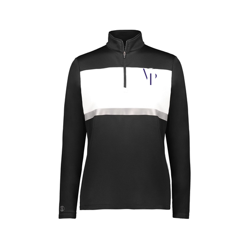 [222791.420.XS-LOGO3] Ladies Bold 1/4 Zip Pullover (Female Adult XS, Black, Logo 3)