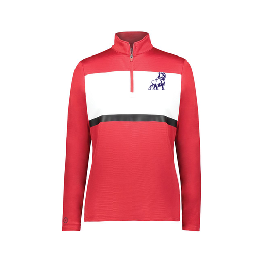 [222791.408.XS-LOGO2] Ladies Bold 1/4 Zip Pullover (Female Adult XS, Red, Logo 2)