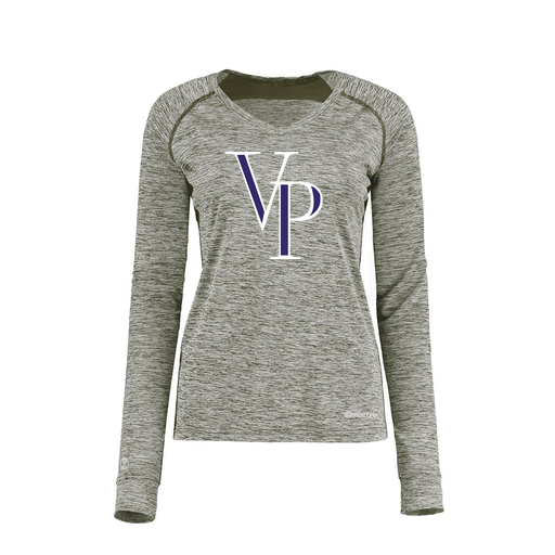 [222770.K94.XS-LOGO3] Ladies Electric Long Sleeve Shirt (Female Adult XS, Gray, Logo 3)