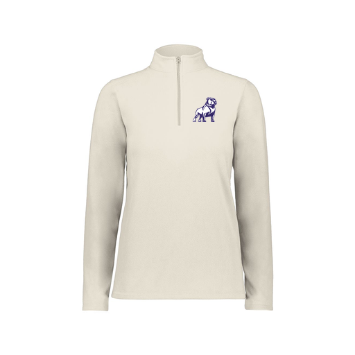 [6864.53T.XS-LOGO2] Ladies MicroFleece 1/4 Zip Pullover (Female Adult XS, White, Logo 2)