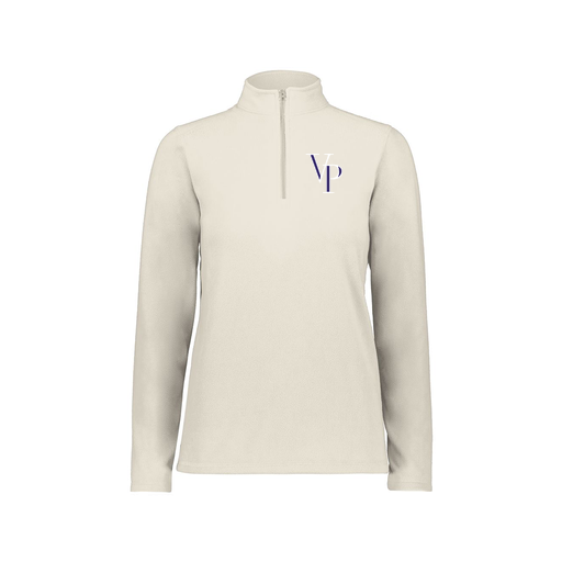 [6864.53T.XS-LOGO3] Ladies MicroFleece 1/4 Zip Pullover (Female Adult XS, White, Logo 3)