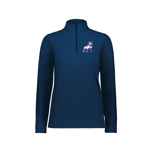 [6864.065.XS-LOGO2] Ladies MicroFleece 1/4 Zip Pullover (Female Adult XS, Navy, Logo 2)