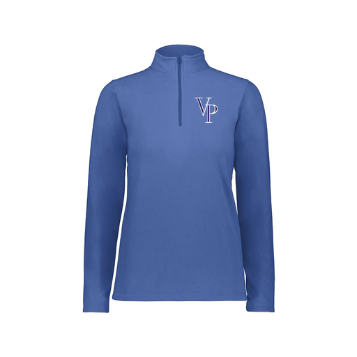 [6864.060.XS-LOGO3] Ladies MicroFleece 1/4 Zip Pullover (Female Adult XS, Royal, Logo 3)