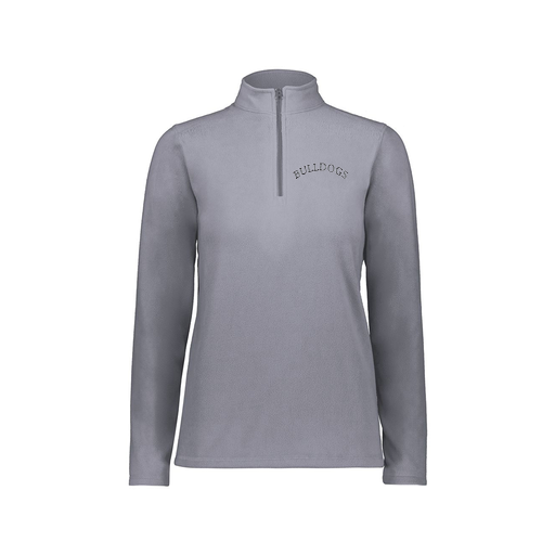 [6864.059.XS-LOGO1] Ladies MicroFleece 1/4 Zip Pullover (Female Adult XS, Gray, Logo 1)