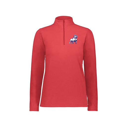 [6864.083.XS-LOGO2] Ladies MicroFleece 1/4 Zip Pullover (Female Adult XS, Red, Logo 2)