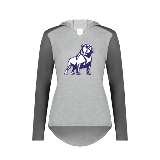 [6902.30V.XS-LOGO2] Ladies Vintage Hoodie (Female Adult XS, Gray, Logo 2)