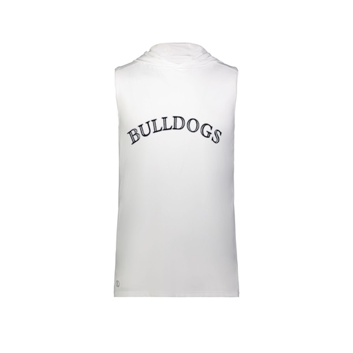[222590.005.XS-LOGO1] Men's CoolDry Sleeveless Hoodie (Adult XS, White, Logo 1)