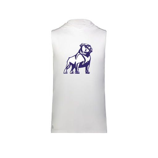 [222590.005.XS-LOGO2] Men's CoolDry Sleeveless Hoodie (Adult XS, White, Logo 2)