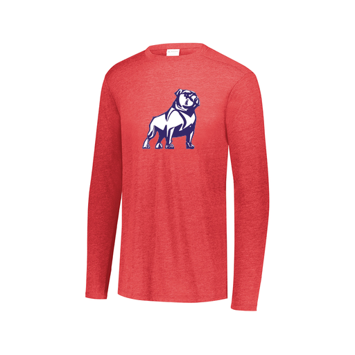 [FTLCUBRD-AXS-LOGO2] Decker Men's Tri-Blend T-Shirt - Long Sleeve (Adult XS, Red, Logo 2)