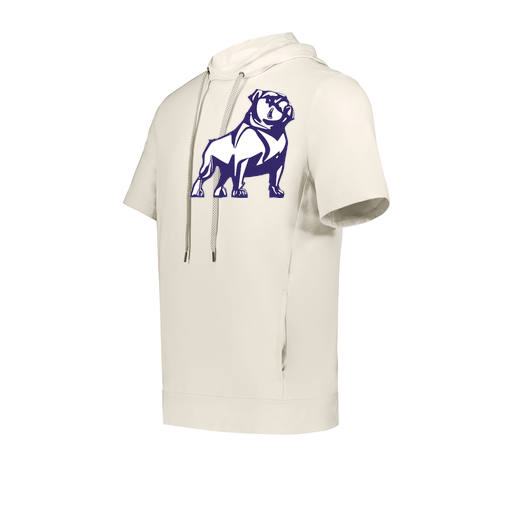 [222505.907.S-LOGO2] Men's Venturs Soft Knit Short Sleeve Hoodie (Adult S, White, Logo 2)