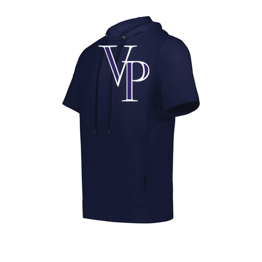 [222505.065.S-LOGO3] Men's Venturs Soft Knit Short Sleeve Hoodie (Adult S, Navy, Logo 3)