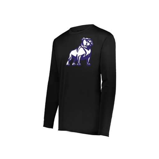 [222823.080.S-LOGO2] Youth LS Smooth Sport Shirt (Youth S, Black, Logo 2)