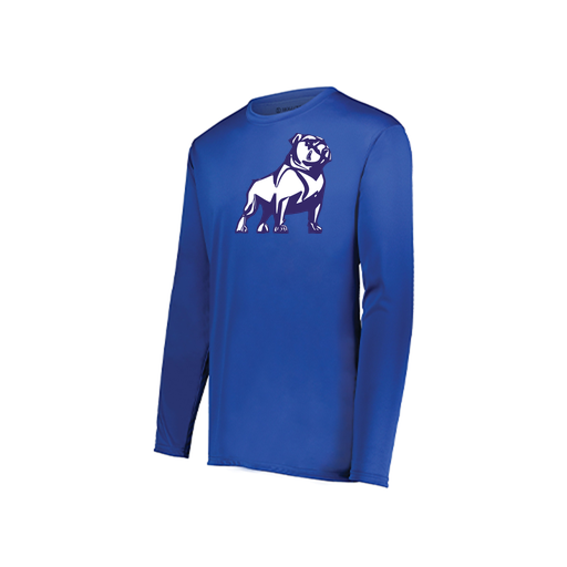 [222823.060.S-LOGO2] Youth LS Smooth Sport Shirt (Youth S, Royal, Logo 2)