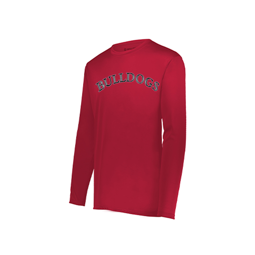 [222823.083.S-LOGO1] Youth LS Smooth Sport Shirt (Youth S, Red, Logo 1)