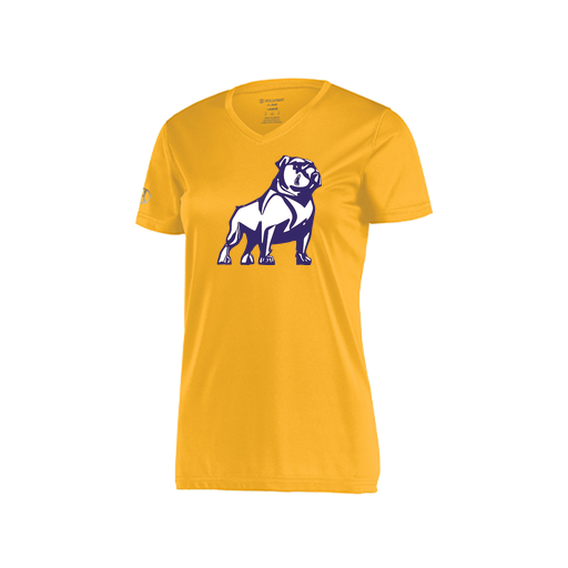 [222820.023.S-LOGO2] Ladies Movement Dri Fit Shirt (Female Adult S, Athletic Gold, Logo 2)