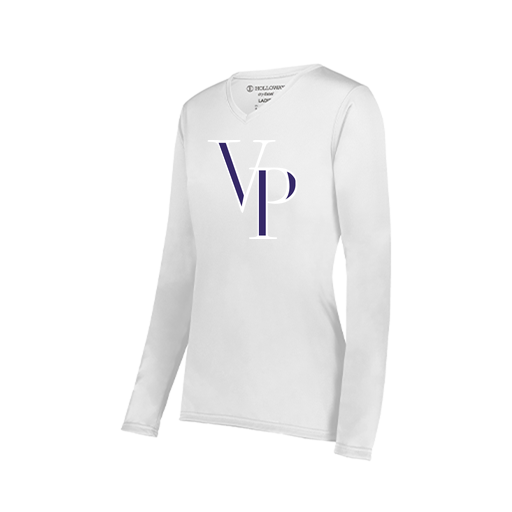 [222824.005.S-LOGO3] Ladies LS Smooth Sport Shirt (Female Adult S, White, Logo 3)