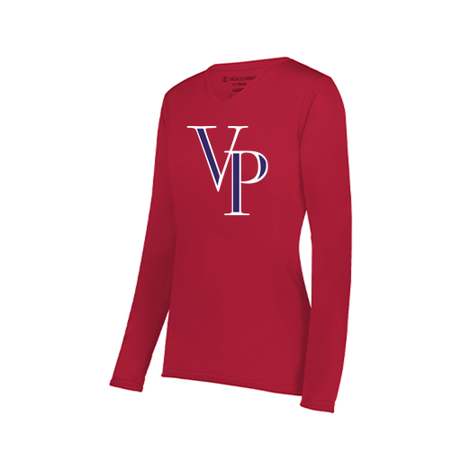 [222824.083.S-LOGO3] Ladies LS Smooth Sport Shirt (Female Adult S, Red, Logo 3)