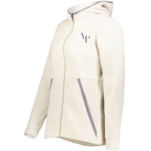 [6860.53T.XS-LOGO3] Ladies Chill Full Zip Fleece (Female Adult XS, White, Logo 3)